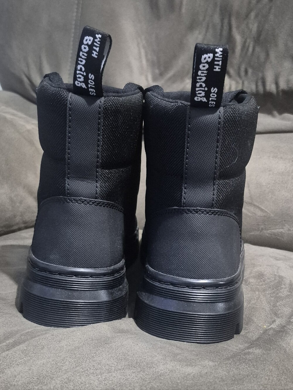 Dr. Martens Combs W Black Canvas Lace Up Combat Boots Women's US 6 EU 37 - Picture 4 of 8